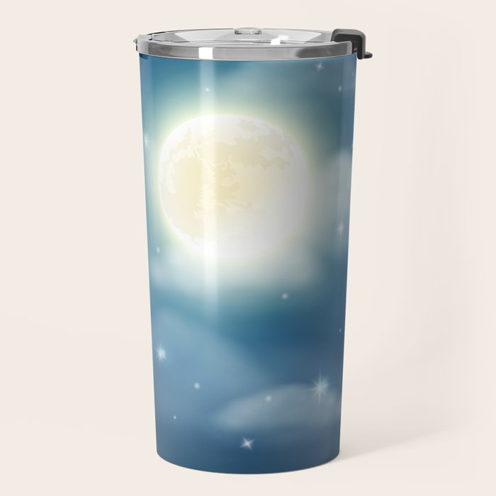 Magical Midnight Moon Starry Night Sky Travel Mug Gallery Image 2