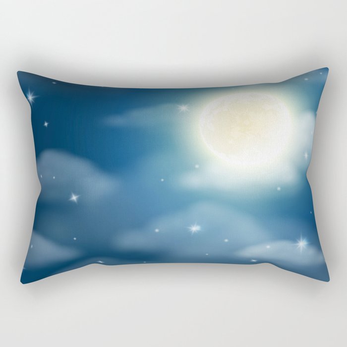 Magical Midnight Moon Starry Night Sky Rectangular Pillow Gallery Image 2