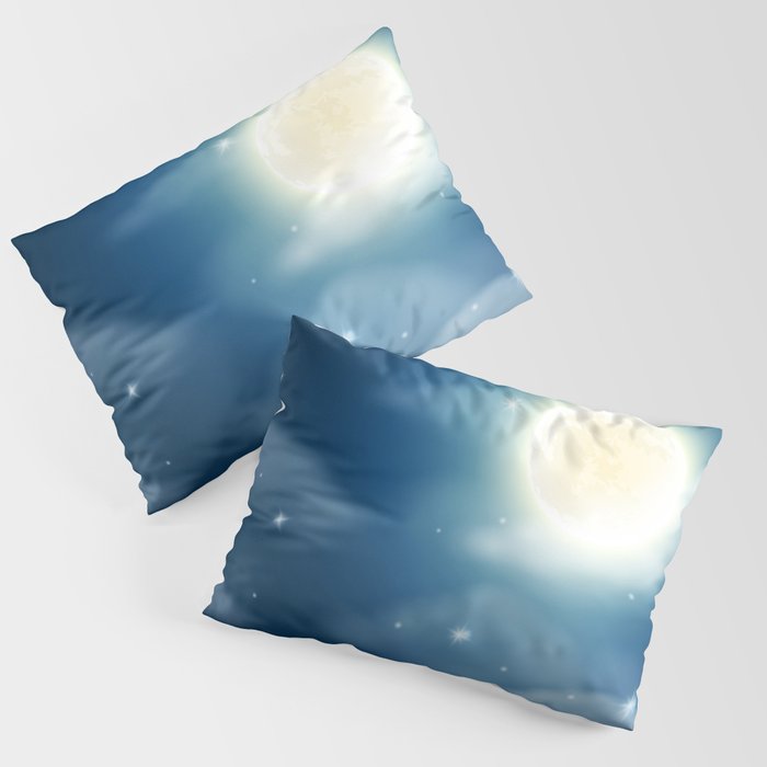 Magical Midnight Moon Starry Night Sky Pillow Sham Gallery Image 3