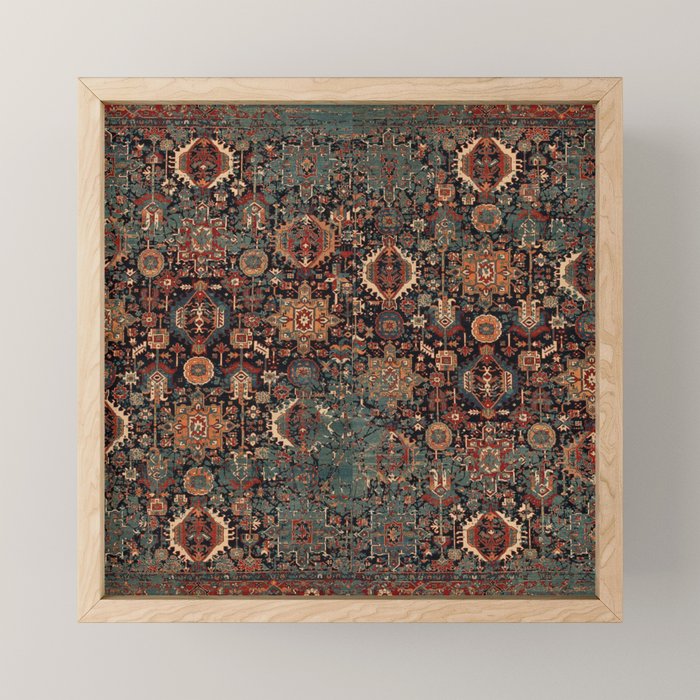 Vintage Traditional Moroccan Rug Mini Art Print Gallery Image 1