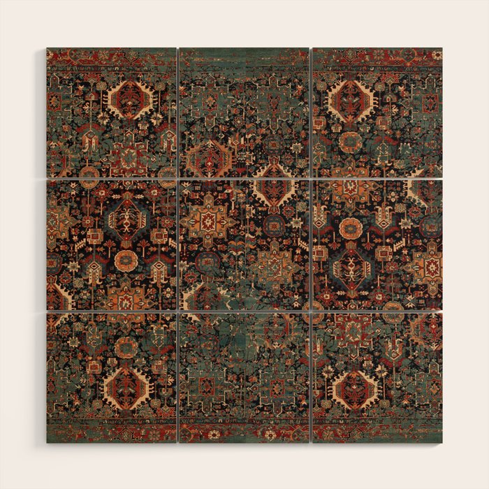 Vintage Traditional Moroccan Rug Wood Wall Art Gallery Image 1