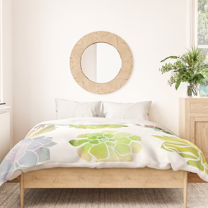 Spring Succulents Duvet Cover Gallery Image 3