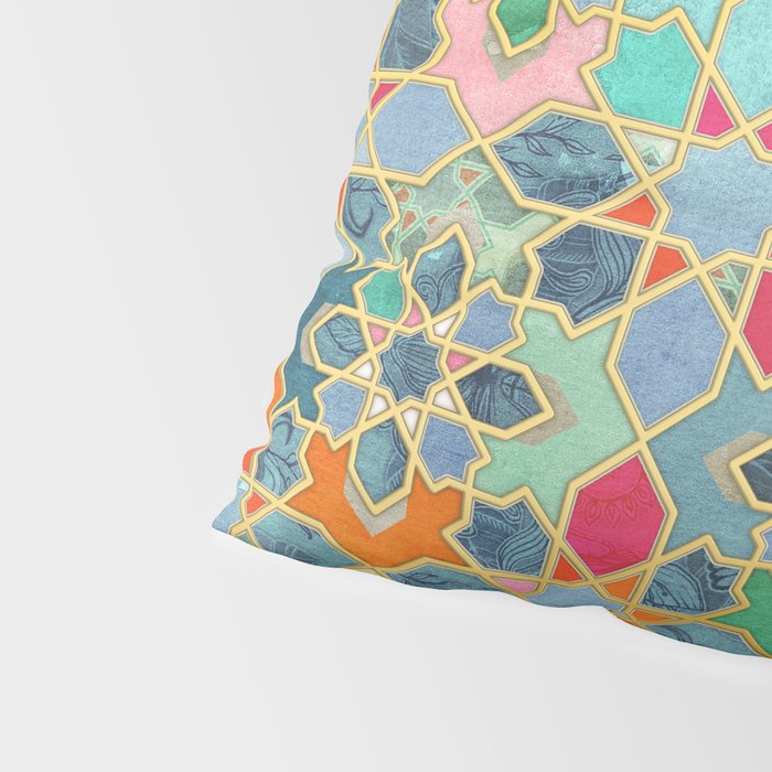 Gilt & Glory - Colorful Moroccan Mosaic Pillow Sham Gallery Image 4