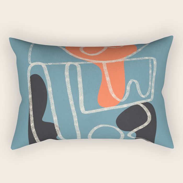 Organic Minimalist Layers 4 Rectangular Pillow Gallery Image 2