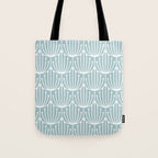 Retro Art, Floral Prints, Light Blue and White Tote Bag Gallery Image 1