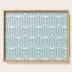 Retro Art, Floral Prints, Light Blue and White Serving Tray Gallery Image 1