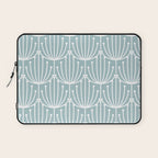 Retro Art, Floral Prints, Light Blue and White Laptop Sleeve Gallery Image 1