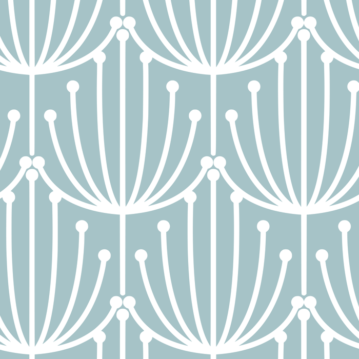 Retro Art, Floral Prints, Light Blue and White Coffee Mug Gallery Image 2