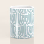 Retro Art, Floral Prints, Light Blue and White Coffee Mug Gallery Image 4
