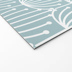 Retro Art, Floral Prints, Light Blue and White Welcome Mat Gallery Image 2