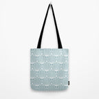 Retro Art, Floral Prints, Light Blue and White Tote Bag Gallery Image 2