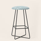 Retro Art, Floral Prints, Light Blue and White Stool Gallery Image 1