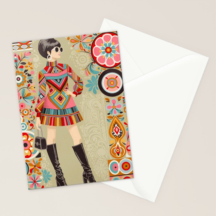 Retro Chic 60s Fashion Stationery Card Gallery Image 2