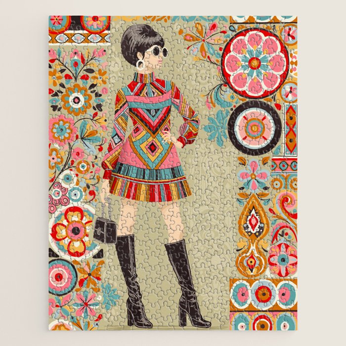 Retro Chic 60s Fashion Jigsaw Puzzle Gallery Image 1