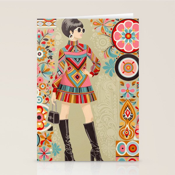 Retro Chic 60s Fashion Stationery Card Gallery Image 1