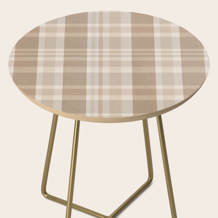 Plaid Prints, Brown and Beige Side Table Gallery Image 2