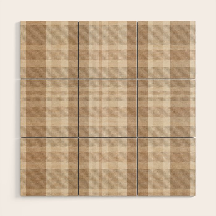 Plaid Prints, Brown and Beige Wood Wall Art Gallery Image 1