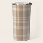 Plaid Prints, Brown and Beige Travel Mug Gallery Image 2