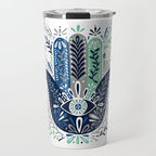 Hamsa Hand - Navy Palette Travel Mug Gallery Image 1