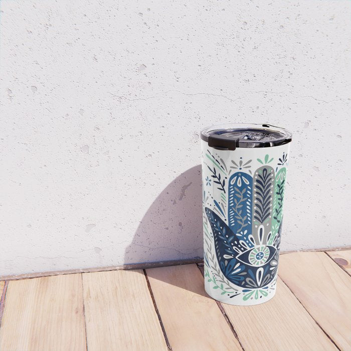 Hamsa Hand - Navy Palette Travel Mug Gallery Image 4
