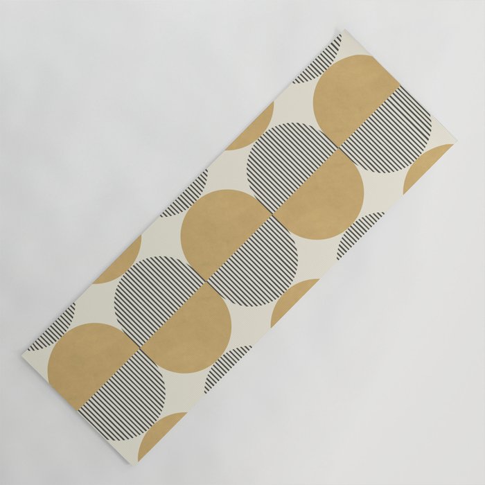 Semicircle Stripes - Gold Yoga Mat Gallery Image 1