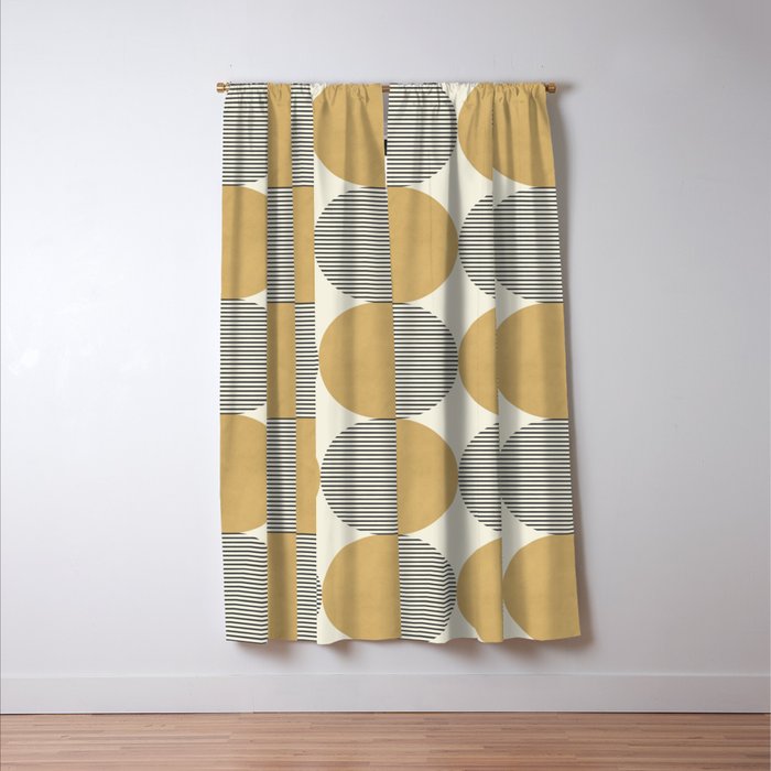 Semicircle Stripes - Gold Window Curtain Gallery Image 3