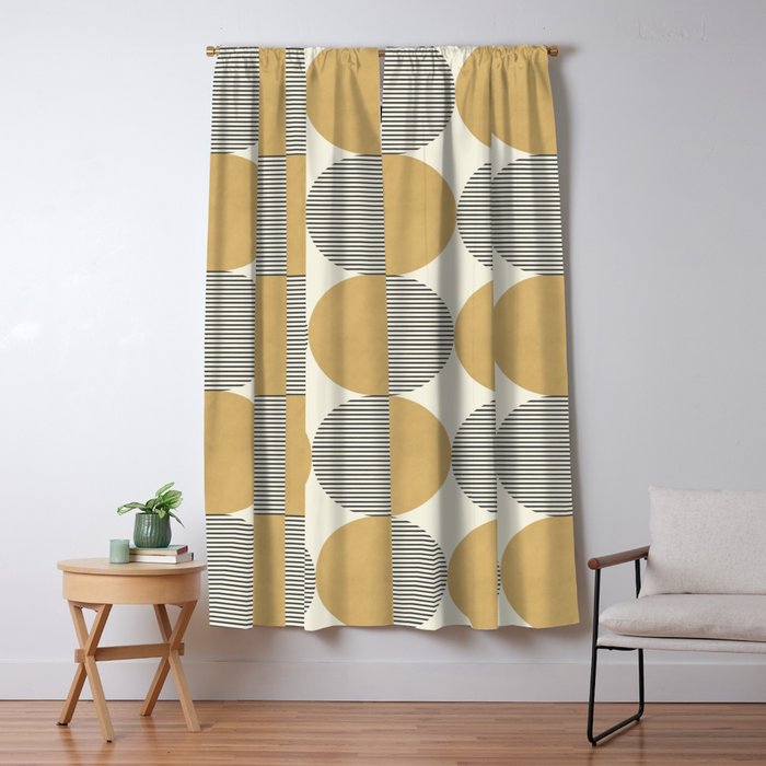 Semicircle Stripes - Gold Window Curtain Gallery Image 5