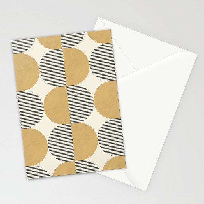 Semicircle Stripes - Gold Stationery Card Gallery Image 2