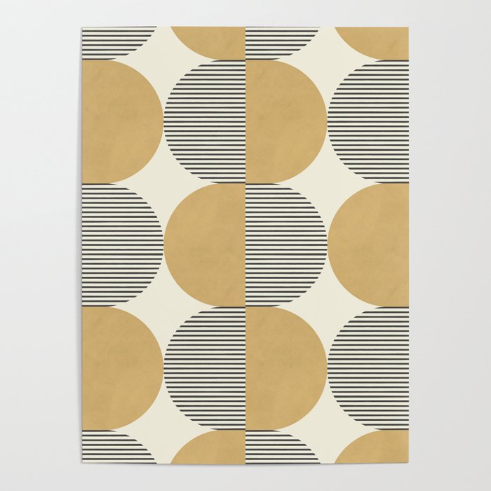 Semicircle Stripes - Gold Poster Gallery Image 1