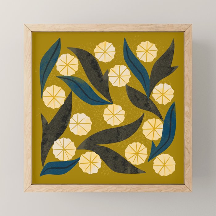 Gold Floral Mini Art Print Gallery Image 1