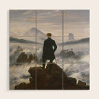 "Wanderer above the Sea of Fog" ("Der Wanderer über dem Nebelmeer") by Caspar David Friedrich, circa 1817  Wood Wall Art Gallery Image 1