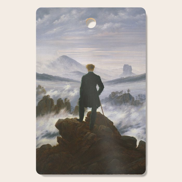 "Wanderer above the Sea of Fog" ("Der Wanderer über dem Nebelmeer") by Caspar David Friedrich, circa 1817  Cutting Board Gallery Image 1