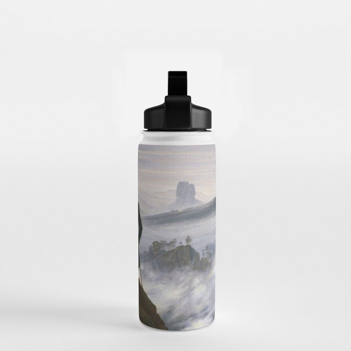 "Wanderer above the Sea of Fog" ("Der Wanderer über dem Nebelmeer") by Caspar David Friedrich, circa 1817  Water Bottle Gallery Image 2