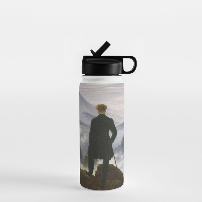 "Wanderer above the Sea of Fog" ("Der Wanderer über dem Nebelmeer") by Caspar David Friedrich, circa 1817  Water Bottle Gallery Image 1