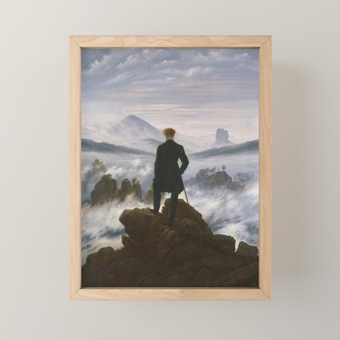 "Wanderer above the Sea of Fog" ("Der Wanderer über dem Nebelmeer") by Caspar David Friedrich, circa 1817  Mini Art Print Gallery Image 1