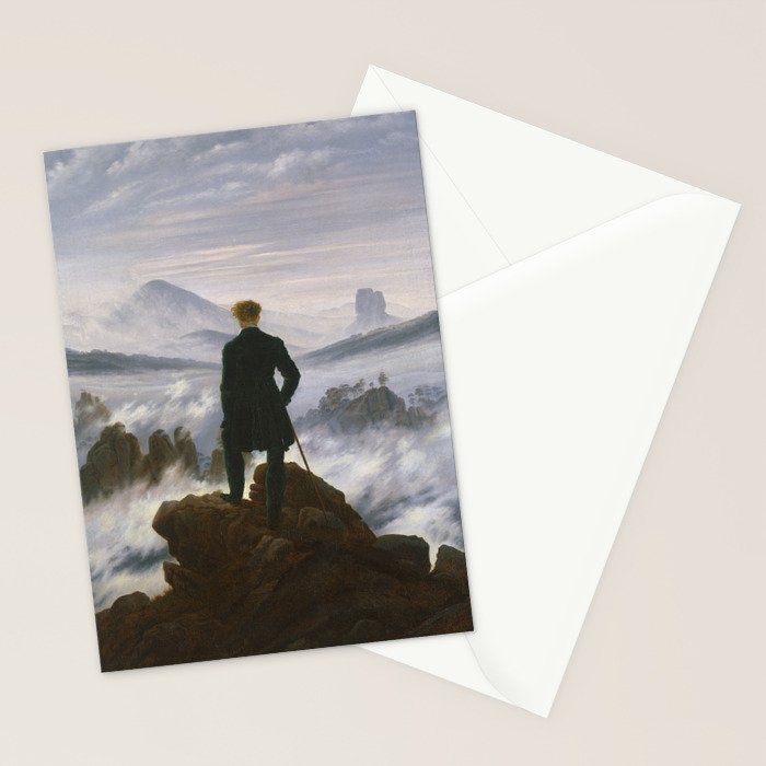"Wanderer above the Sea of Fog" ("Der Wanderer über dem Nebelmeer") by Caspar David Friedrich, circa 1817  Stationery Card Gallery Image 2