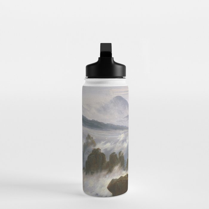 "Wanderer above the Sea of Fog" ("Der Wanderer über dem Nebelmeer") by Caspar David Friedrich, circa 1817  Water Bottle Gallery Image 3