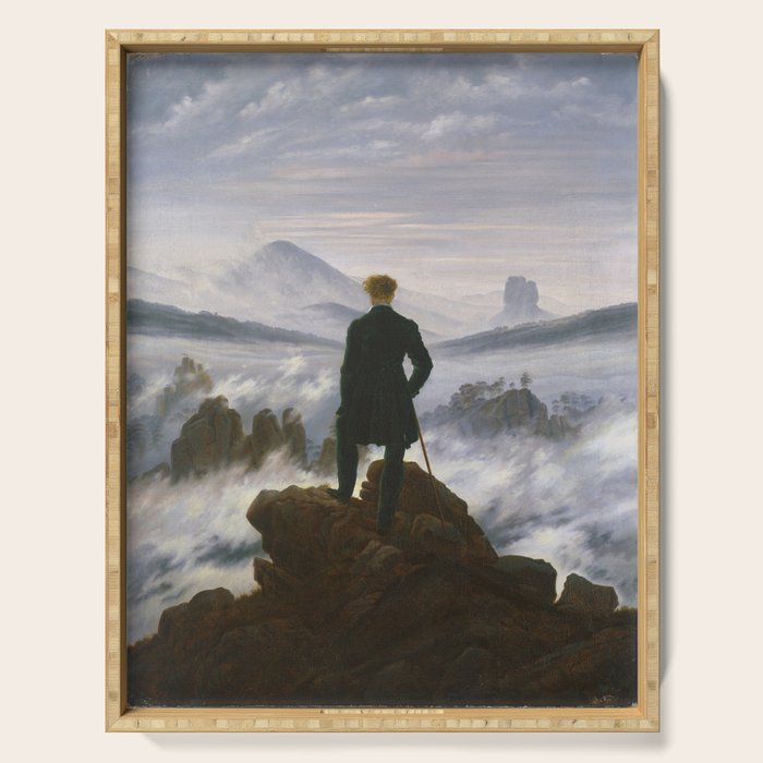 "Wanderer above the Sea of Fog" ("Der Wanderer über dem Nebelmeer") by Caspar David Friedrich, circa 1817  Serving Tray Gallery Image 1