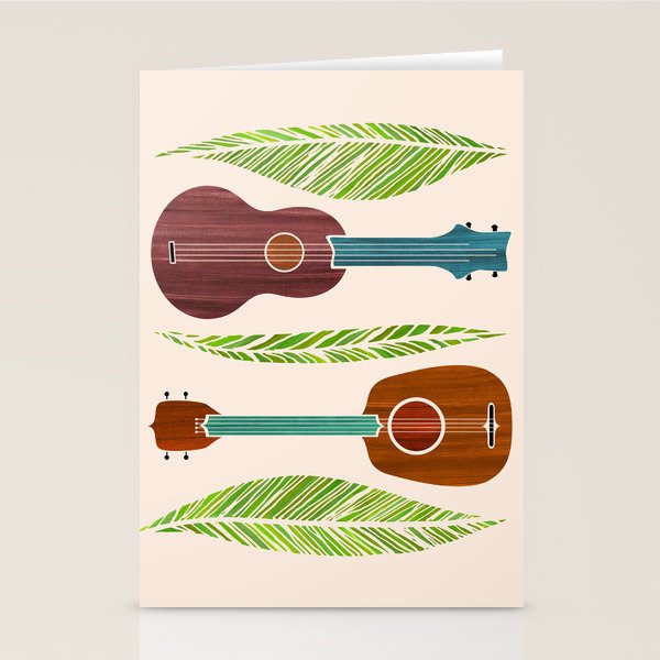 Island Life Ukuleles and Palms Stationery Card Gallery Image 2