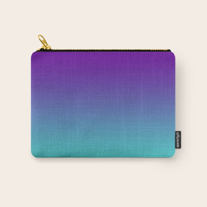Violet Purple and Turquoise Ombre Carry All Pouch Gallery Image 1