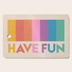 Vintage Rainbow Have Fun Text Cutting Board Gallery Image 1