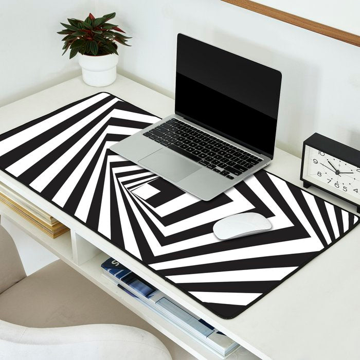 Black And  White Pop Art Optical Illusion Desk Mat Gallery Image 2