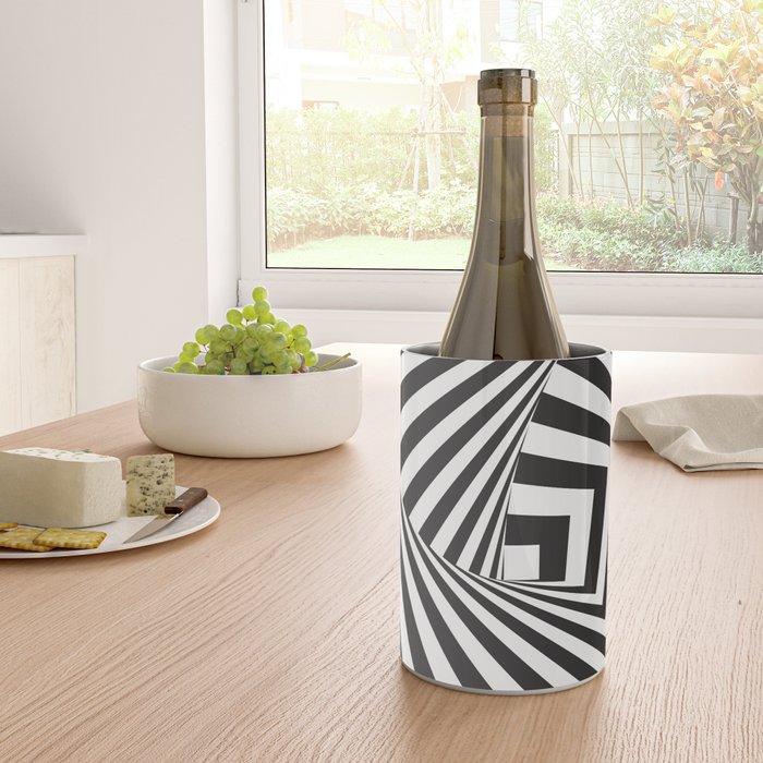 Black And  White Pop Art Optical Illusion Wine Chiller Gallery Image 4