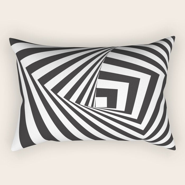 Black And  White Pop Art Optical Illusion Rectangular Pillow Gallery Image 2