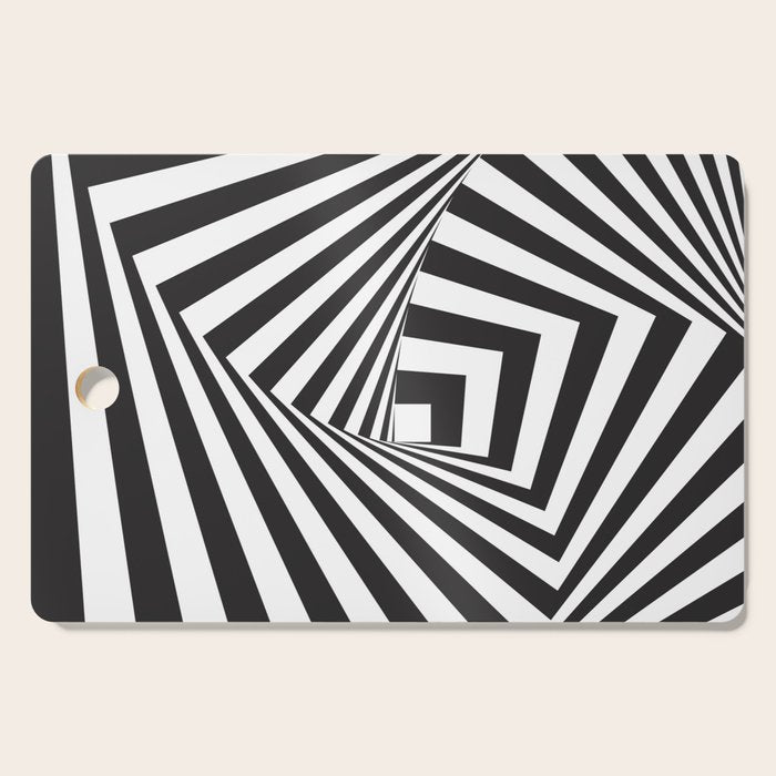 Black And  White Pop Art Optical Illusion Cutting Board Gallery Image 1