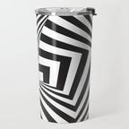 Black And  White Pop Art Optical Illusion Travel Mug Gallery Image 2