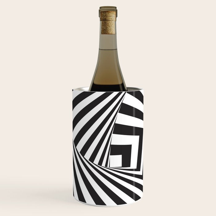 Black And  White Pop Art Optical Illusion Wine Chiller Gallery Image 1