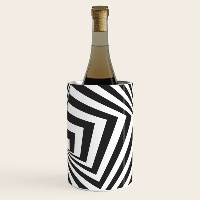 Black And  White Pop Art Optical Illusion Wine Chiller Gallery Image 3