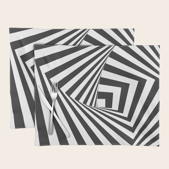 Black And  White Pop Art Optical Illusion Placemat