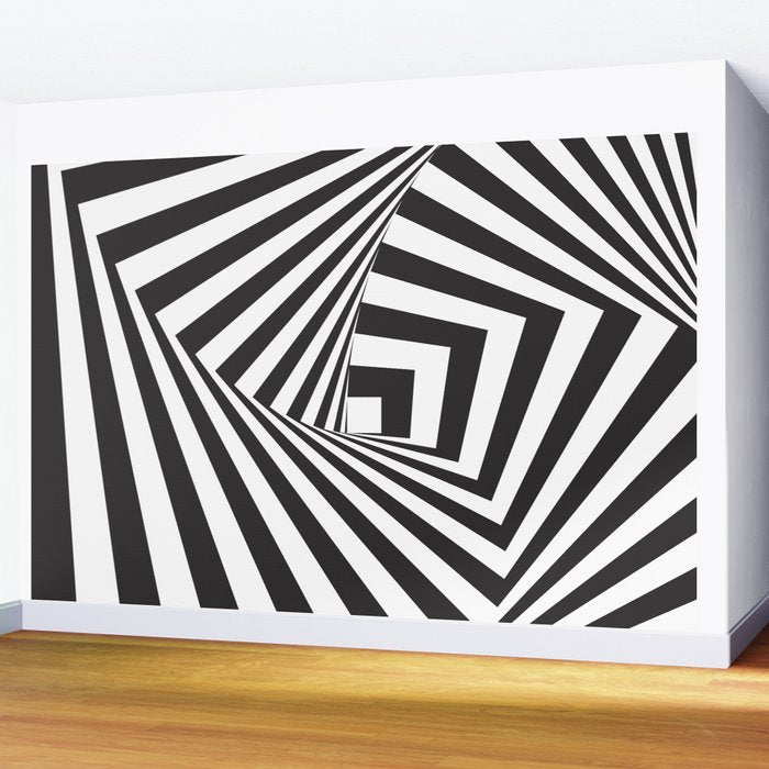 Black And  White Pop Art Optical Illusion Wall Mural Gallery Image 2
